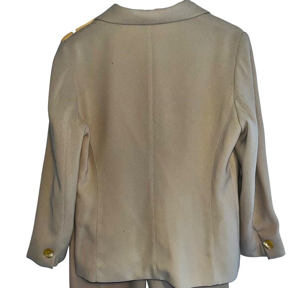 Tahari Petite Womens Two-Piece Suit Set Size M Beige 100% Polyester Buttoned Jac - Picture 5 of 16